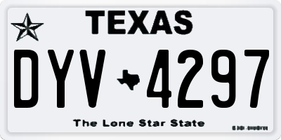 TX license plate DYV4297