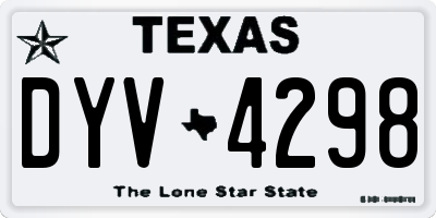 TX license plate DYV4298