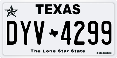 TX license plate DYV4299