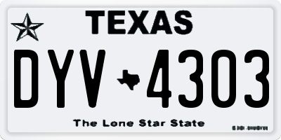 TX license plate DYV4303