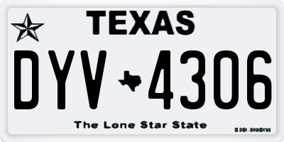 TX license plate DYV4306