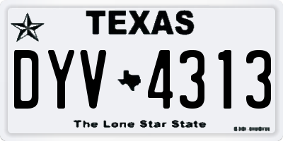 TX license plate DYV4313