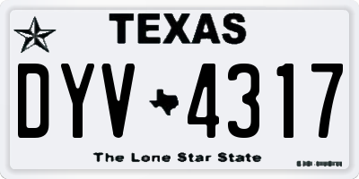 TX license plate DYV4317