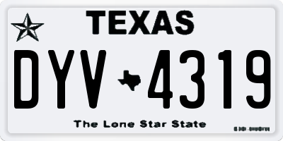 TX license plate DYV4319