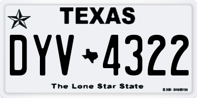 TX license plate DYV4322