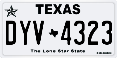 TX license plate DYV4323