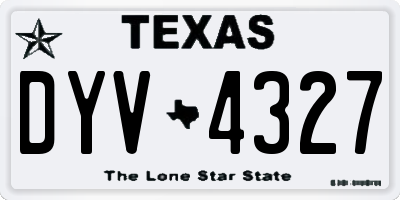 TX license plate DYV4327