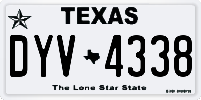 TX license plate DYV4338