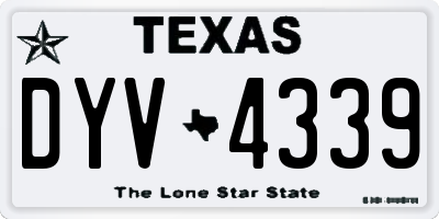 TX license plate DYV4339