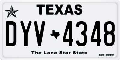 TX license plate DYV4348