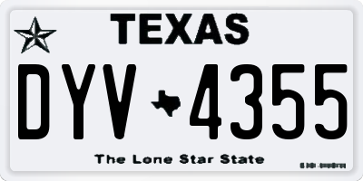 TX license plate DYV4355