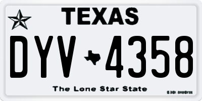 TX license plate DYV4358