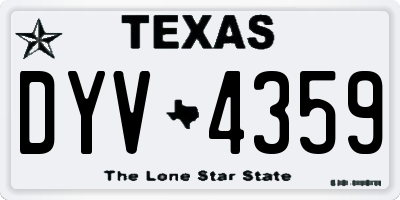 TX license plate DYV4359