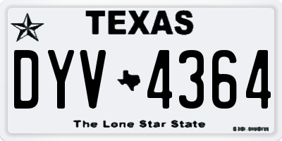 TX license plate DYV4364
