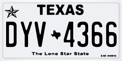 TX license plate DYV4366