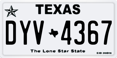 TX license plate DYV4367