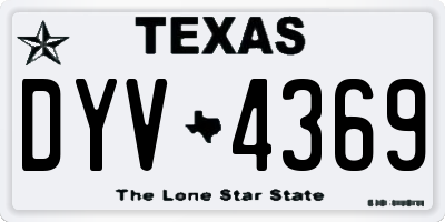 TX license plate DYV4369