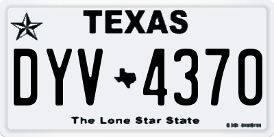 TX license plate DYV4370