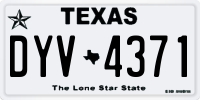 TX license plate DYV4371