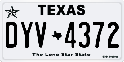 TX license plate DYV4372