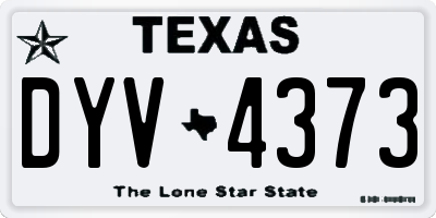 TX license plate DYV4373