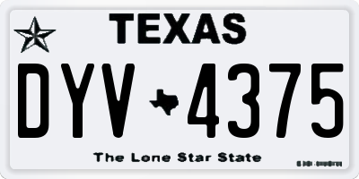 TX license plate DYV4375