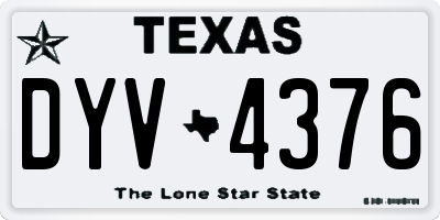 TX license plate DYV4376