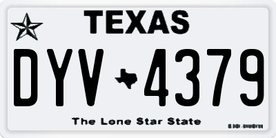 TX license plate DYV4379