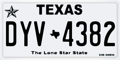 TX license plate DYV4382