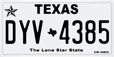 TX license plate DYV4385