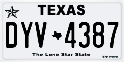 TX license plate DYV4387