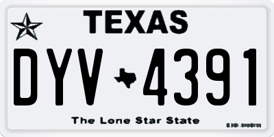 TX license plate DYV4391