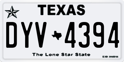 TX license plate DYV4394