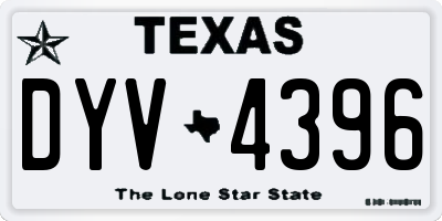 TX license plate DYV4396