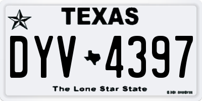 TX license plate DYV4397