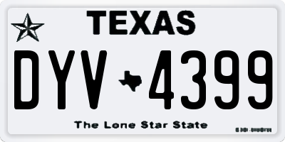 TX license plate DYV4399