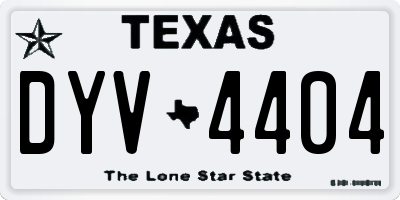 TX license plate DYV4404