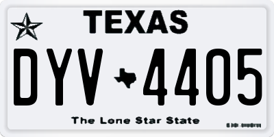 TX license plate DYV4405