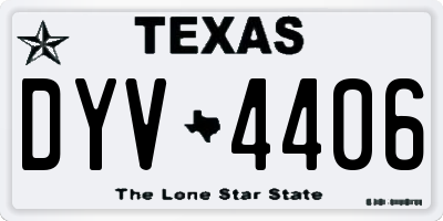 TX license plate DYV4406