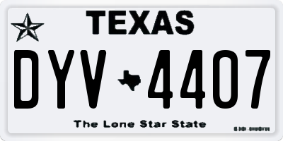 TX license plate DYV4407
