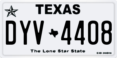 TX license plate DYV4408
