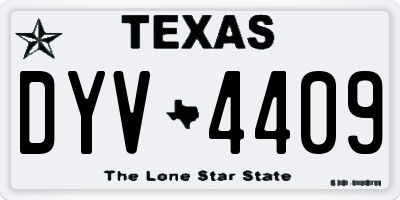 TX license plate DYV4409