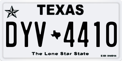 TX license plate DYV4410