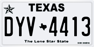 TX license plate DYV4413