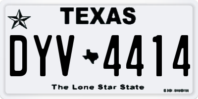 TX license plate DYV4414