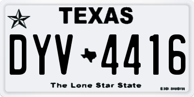 TX license plate DYV4416