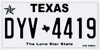 TX license plate DYV4419