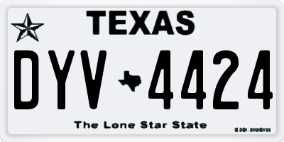 TX license plate DYV4424