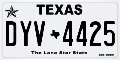 TX license plate DYV4425