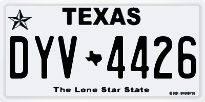 TX license plate DYV4426